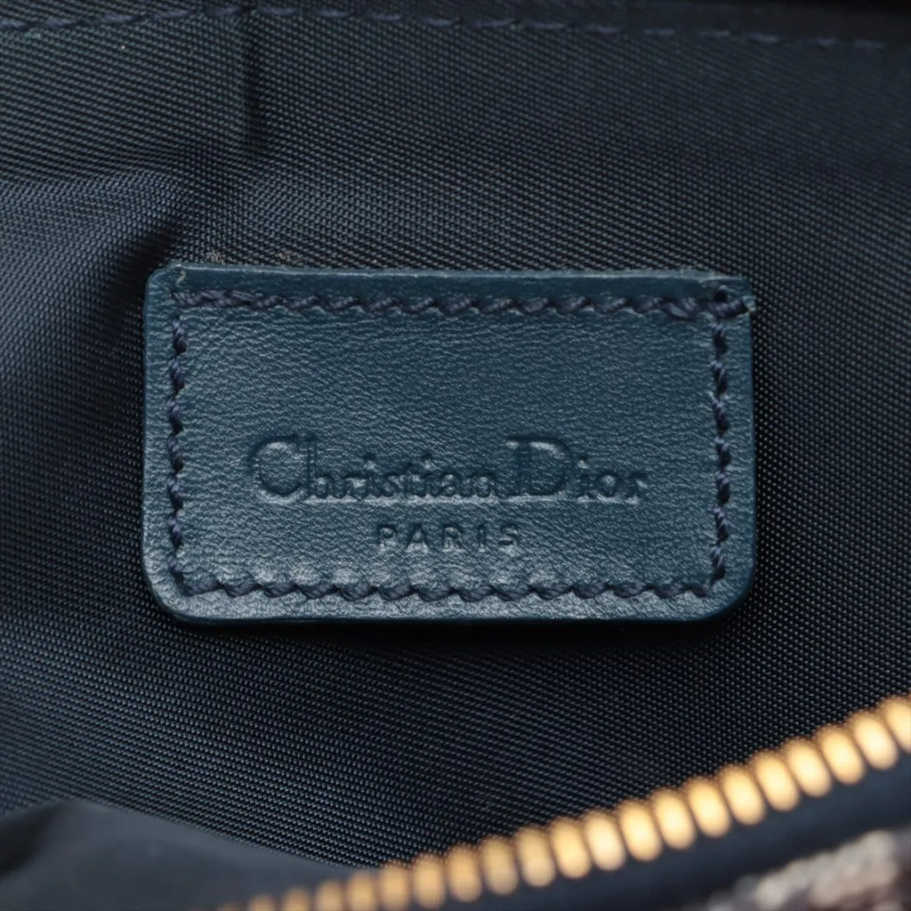 Christian Dior Navy Monogram Mini Saddle Pochette Bag