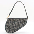 Christian Dior Navy Monogram Mini Saddle Pochette Bag