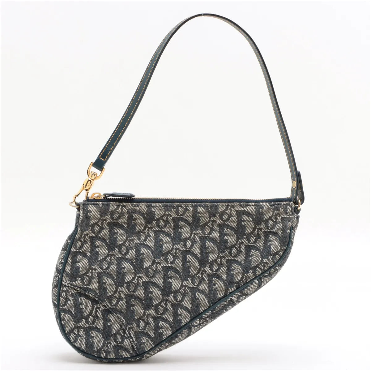 Christian Dior Navy Monogram Mini Saddle Pochette Bag