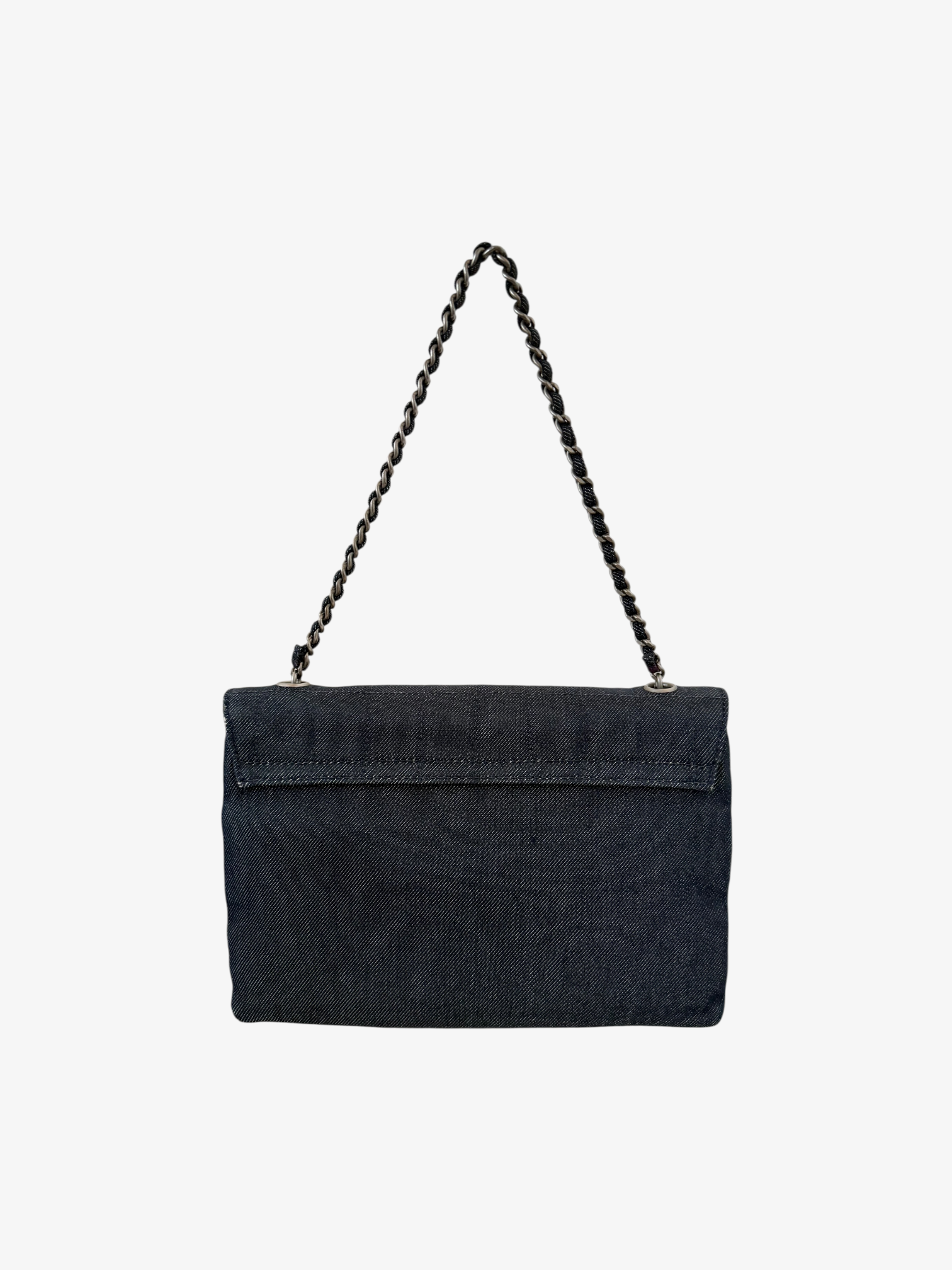 Chanel Quilted Denim Chain Shoulder Bag