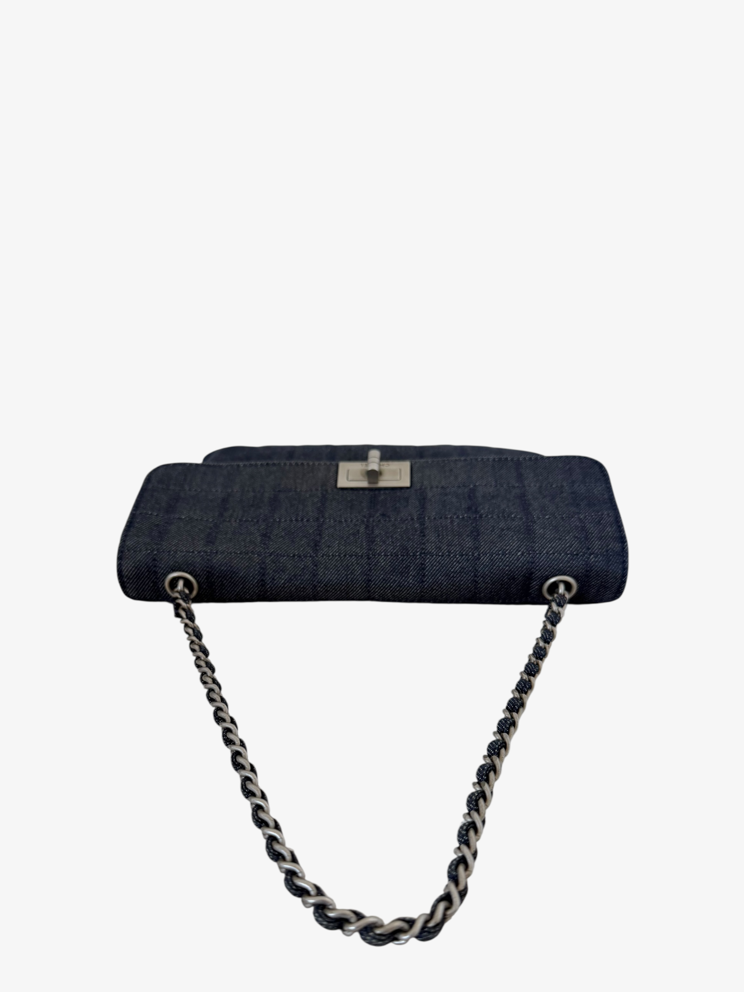 Chanel Quilted Denim Chain Shoulder Bag
